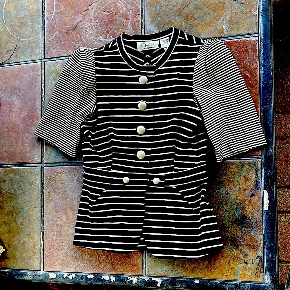 Byron Lars  Black and White Striped Blazer